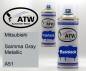 Preview: Mitsubishi, Saimma Gray Metallic, A51: 400ml Sprühdose + 400ml Klarlack - Set, von ATW Autoteile West.